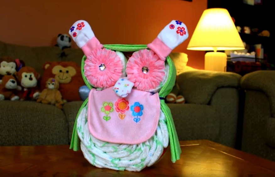 Owl diaper cake: the guide to making it yourself